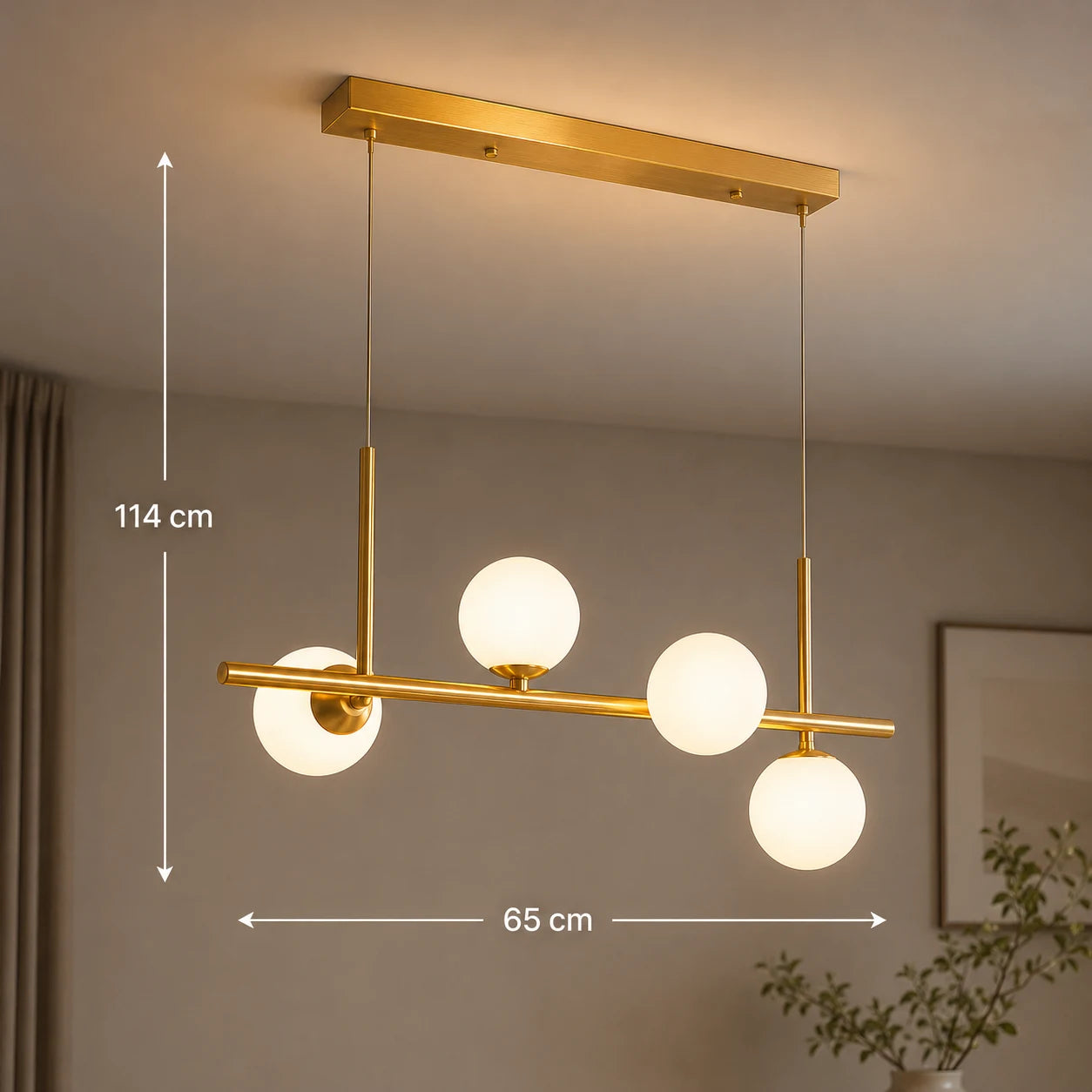 Nowoczesny żyrandol z żarówką LOFT Pavilion, 4x G9, złoty, metal, z regulacją wysokości - 01_LC800-4GD.png