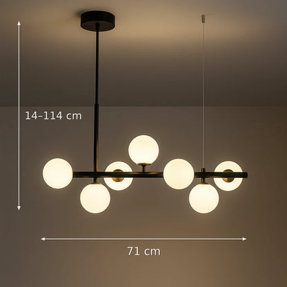 Nowoczesny żyrandol z żarówką LOFT Pavilion, 7x G9, czarny, metal, regulowana wysokość - 01_LC800-7BK.png