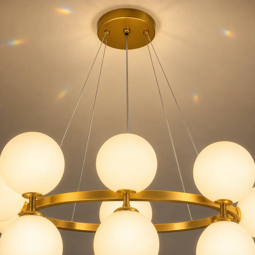 Żyrandol komorowy LOFT, 15x G9, białe złoto, metal, regulowana wysokość, nowoczesny - 04_LC802-15GD.png