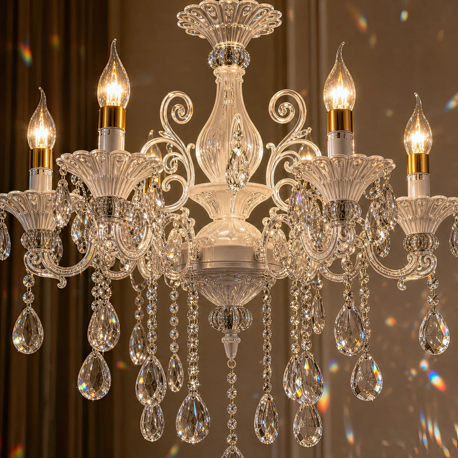 Żyrandol SANSSOUCI 6xE14 Kryształ i metal – Klasyczny design, srebrno-biały - 05_CC220-6WH.png