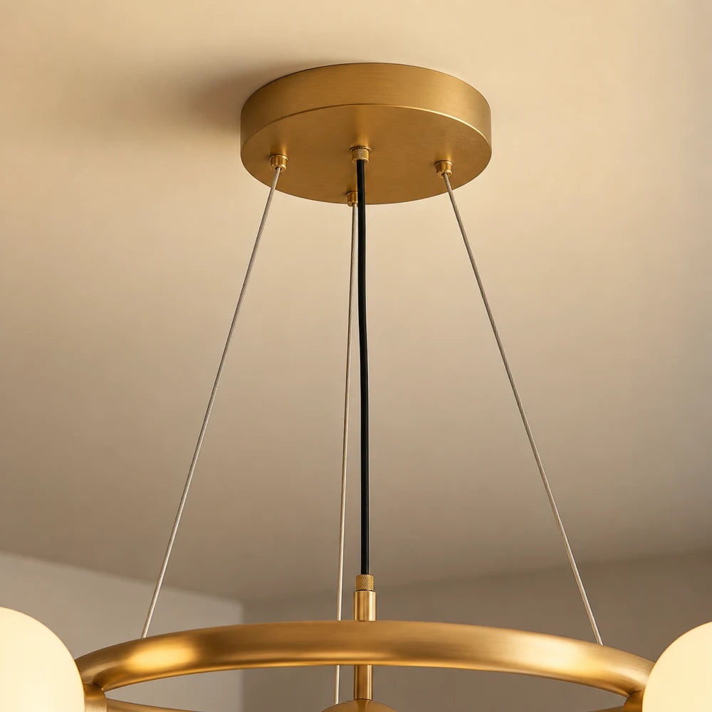 Żyrandol komorowy LOFT, 5x G9, białe złoto, metal, regulowana wysokość, nowoczesny - 05_LC802-5GD.png
