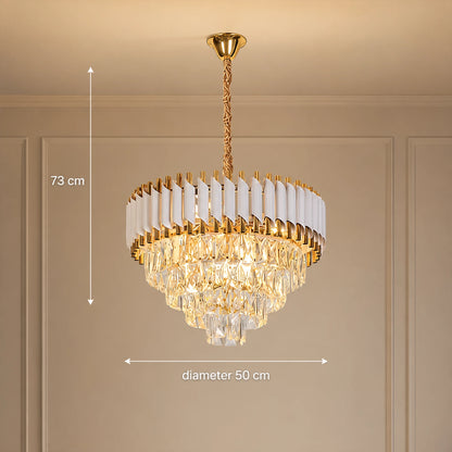 Żyrandol kryształowy VERSAILLES Elegance 8x E14, średnica 50cm, błyszczące złoto i biel, regulowana wysokość - 06_CC900-500WH.png