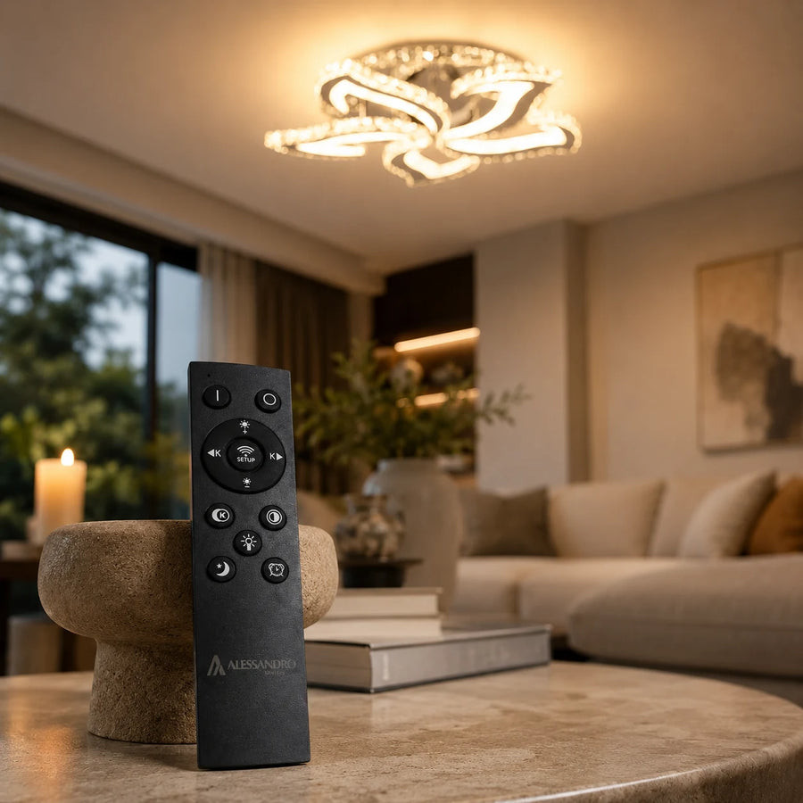 Żyrandol LED z pilotem i kryształem Alejandro RGB 88W, 5 kwiatów, światło chłodne/ciepłe/neutralne, możliwość przyciemniania, błyszczący chrom - 12_LT071-5.png