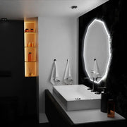 Lustro LED 60cm, POLIGON Sensor MotionGlow Marcello, system odmgławiania, zegar i termometr, Dimabila Mirrors Marcello Domyślny tytuł Alessandro Design