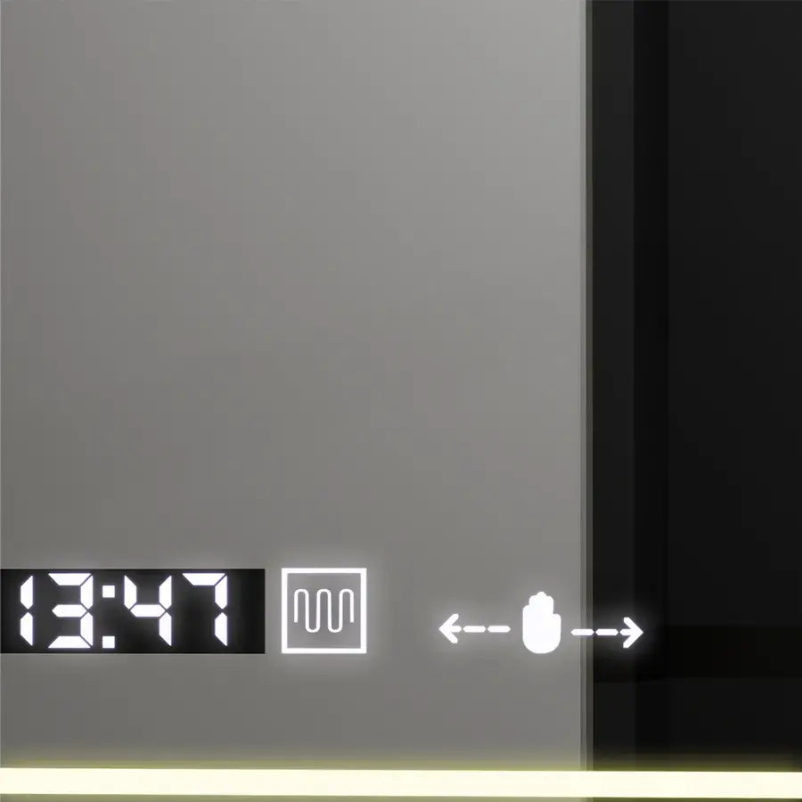 Prostokątne lustro LED, 120x80cm, Venezia Marcello Motion SensorGlow, system odmgławiania, zegar i termometr, lustra Dimabila Marcello Domyślny tytuł Alessandro Design