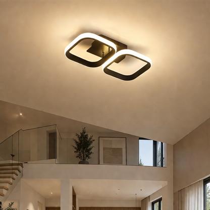 Żyrandol LED VERTEX 21W, 2 kwadraty, liniowy, światło zimne/ciepłe/neutralne, czarne żyrandole LED Domyślny tytuł Alessandro Design