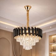 Żyrandol kryształowy VERSAILLES Nobile 5xE14, średnica 40cm, błyszczące złote i czarne żyrandole kryształowe Domyślny tytuł Alessandro Design