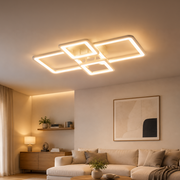 Żyrandol LED z pilotem ELLA 67W, 4 kwadraty, światło zimne/ciepłe/neutralne, możliwość przyciemniania, biały Żyrandol LED z pilotem Domyślny tytuł Alessandro Design