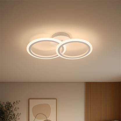 Żyrandol LED z pilotem BETTY 27W, 2 koła, światło zimne/ciepłe/neutralne, możliwość przyciemniania, biały żyrandol LED z pilotem Domyślny tytuł Alessandro Design