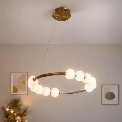 Lampa wisząca LED Akrylowa Nova 57W z pilotem, możliwość przyciemniania, 3000K/4000K/6000K, złote, metalowe i akrylowe żyrandole LED z pilotem Domyślny tytuł Alessandro Design