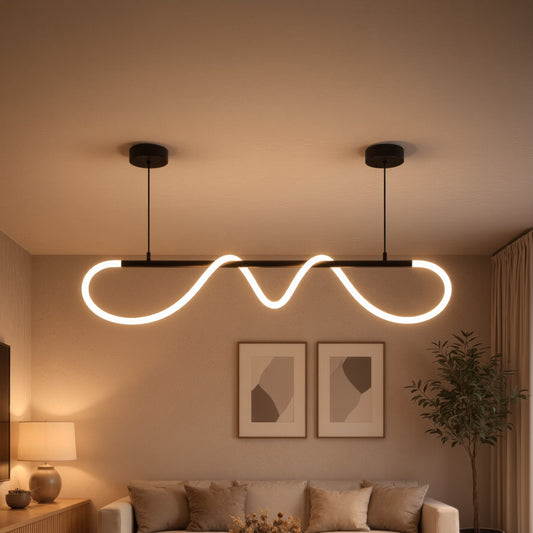 Żyrandol LED DIVINO z elastyczną rurką silikonową – 24 W, regulowane światło, matowe czarne nowoczesne żyrandole Domyślny tytuł Alessandro Design