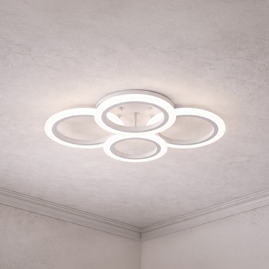 Żyrandol LED z pilotem BETTY 43W, 4 koła, światło zimne/ciepłe/neutralne, możliwość przyciemniania, biały Żyrandol LED z pilotem Domyślny tytuł Alessandro Design