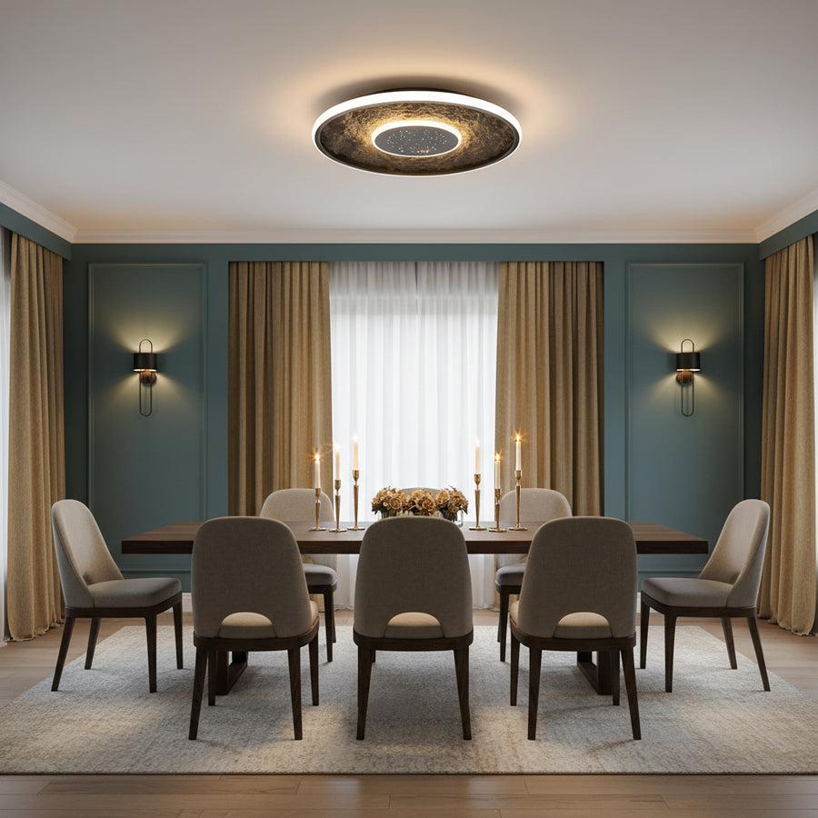 Lustra LED cu telecomandă LT656BK, 3000/4000/6000K, Ø40.5,46W, Negru Lustre LED cu Telecomanda Default Title Alessandro Design