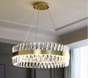Żyrandol LED CASERTA Magno z pilotem, 68W, możliwość przyciemniania, 3000K/4000K/6000K, średnica 60cm, złote żyrandole kryształowe Domyślny tytuł Alessandro Design