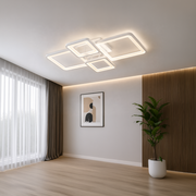 Żyrandol LED z pilotem ELLA 67W, 4 kwadraty, światło zimne/ciepłe/neutralne, możliwość przyciemniania, biały Żyrandol LED z pilotem Domyślny tytuł Alessandro Design