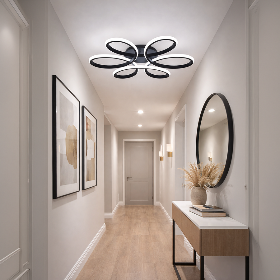 Żyrandol LED z pilotem HELIX 63W, światło zimne/ciepłe/neutralne, możliwość przyciemniania, czarne Żyrandole LED z pilotem Domyślny tytuł Alessandro Design