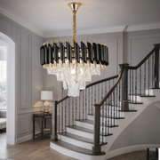 Żyrandol kryształowy VERSAILLES Nobile 5xE14, średnica 40cm, błyszczące złote i czarne żyrandole kryształowe Domyślny tytuł Alessandro Design