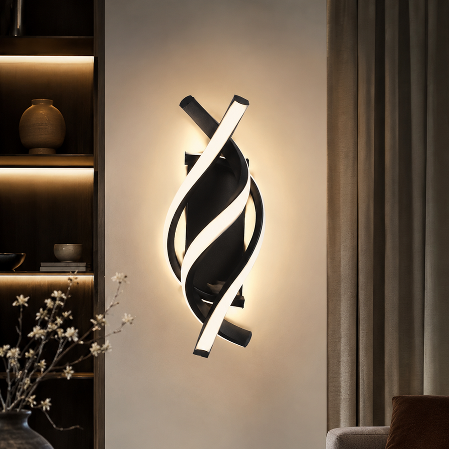 Kinkiet LED Reid 13W, światło zimne/ciepłe/neutralne, czarny Kinkiety wewnętrzne Tytuł domyślny Alessandro Design