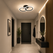 Żyrandol LED z pilotem BETTY 27W, 2 koła, światło zimne/ciepłe/neutralne, możliwość przyciemniania, czarne żyrandole LED z pilotem Domyślny tytuł Alessandro Design