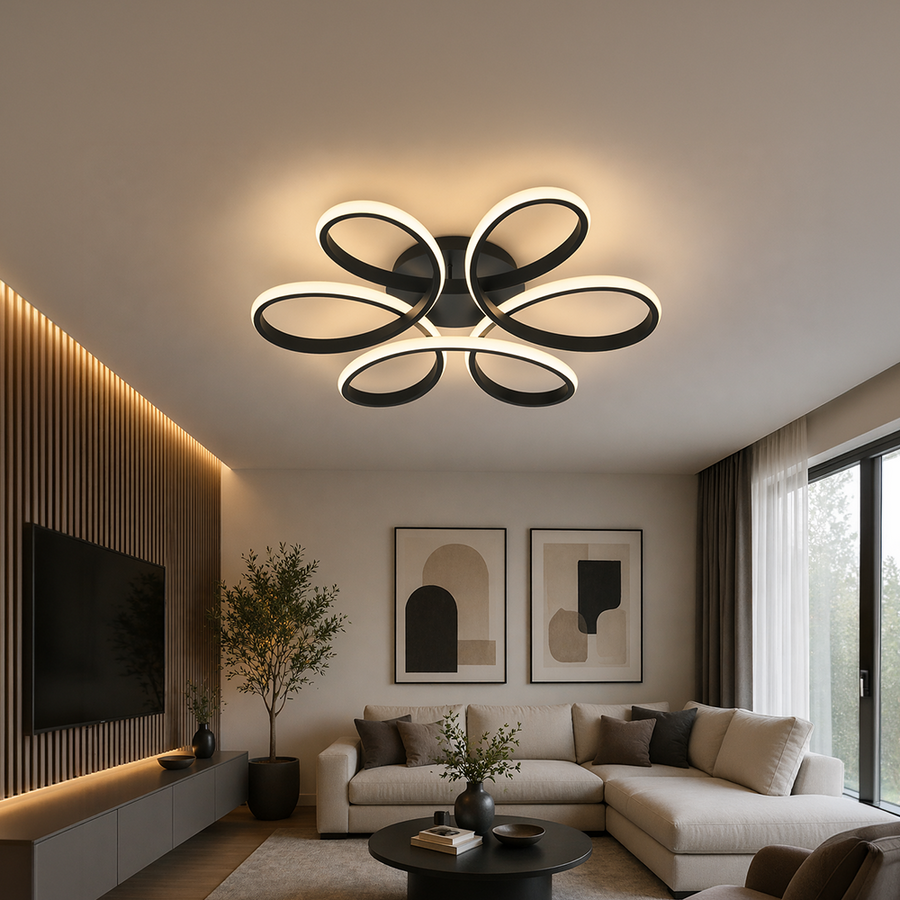 Żyrandol LED z pilotem HELIX 63W, światło zimne/ciepłe/neutralne, możliwość przyciemniania, czarne Żyrandole LED z pilotem Domyślny tytuł Alessandro Design