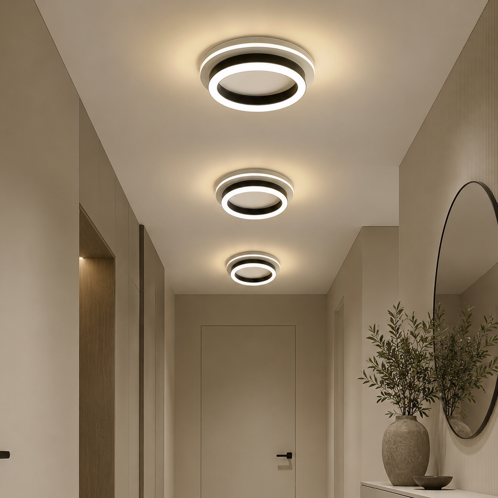 MODERN Żyrandol LED 25W, średnica 20cm, okrągły, światło zimne/ciepłe/neutralne, czarne żyrandole LED Domyślny tytuł Alessandro Design