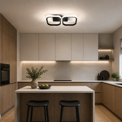 Żyrandol LED VERTEX 21W, 2 kwadraty, liniowy, światło zimne/ciepłe/neutralne, czarne żyrandole LED Domyślny tytuł Alessandro Design