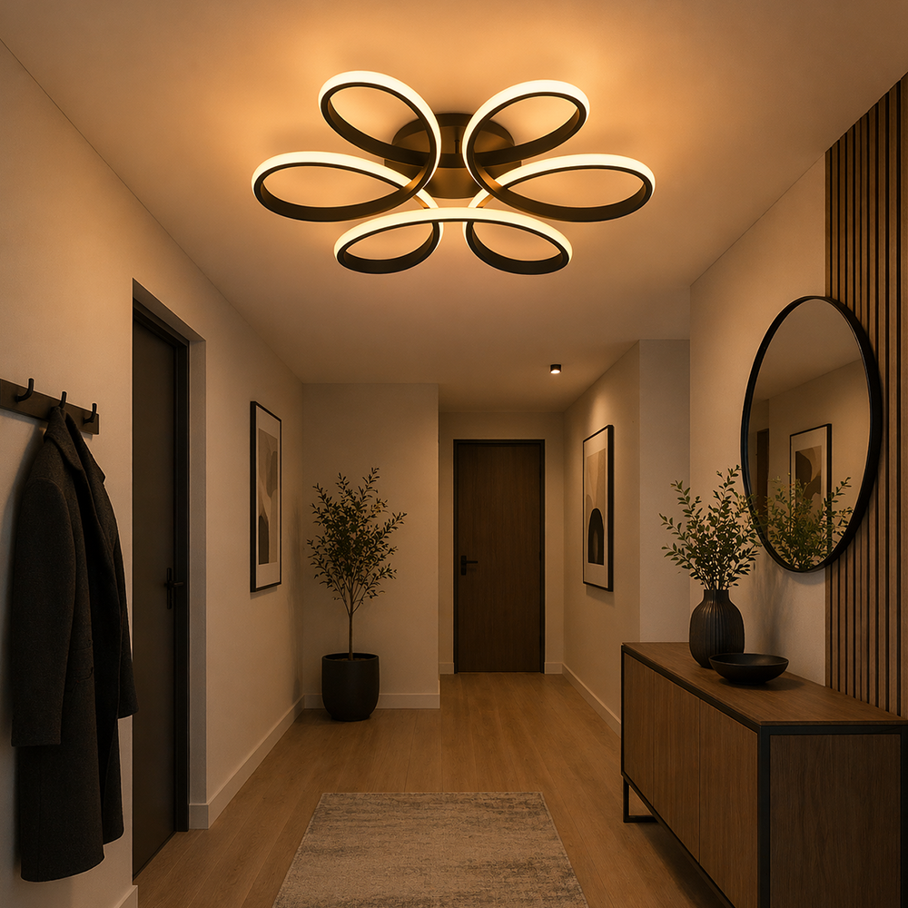 Żyrandol LED z pilotem HELIX 63W, światło zimne/ciepłe/neutralne, możliwość przyciemniania, czarne Żyrandole LED z pilotem Domyślny tytuł Alessandro Design