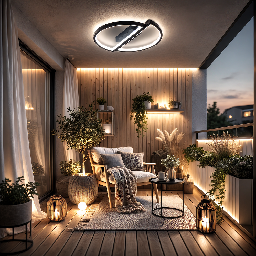 Żyrandol LED z pilotem VECTOR ARCUS 52W, 2 elementy, światło zimne/ciepłe/neutralne, możliwość przyciemniania, czarne Żyrandole LED z pilotem Domyślny tytuł Alessandro Design