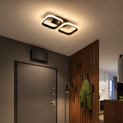 Żyrandol LED VERTEX 21W, 2 kwadraty, liniowy, światło zimne/ciepłe/neutralne, czarne żyrandole LED Domyślny tytuł Alessandro Design
