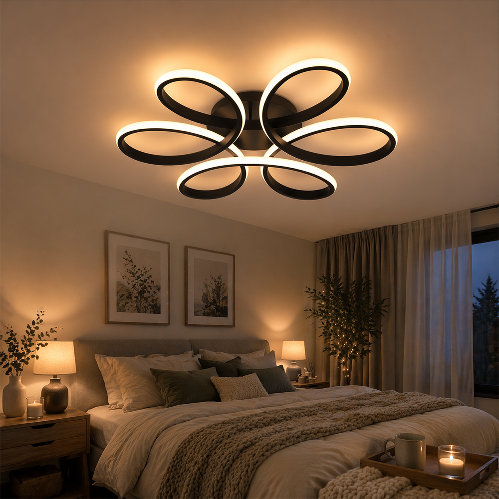 Żyrandol LED z pilotem HELIX 63W, światło zimne/ciepłe/neutralne, możliwość przyciemniania, czarne Żyrandole LED z pilotem Domyślny tytuł Alessandro Design