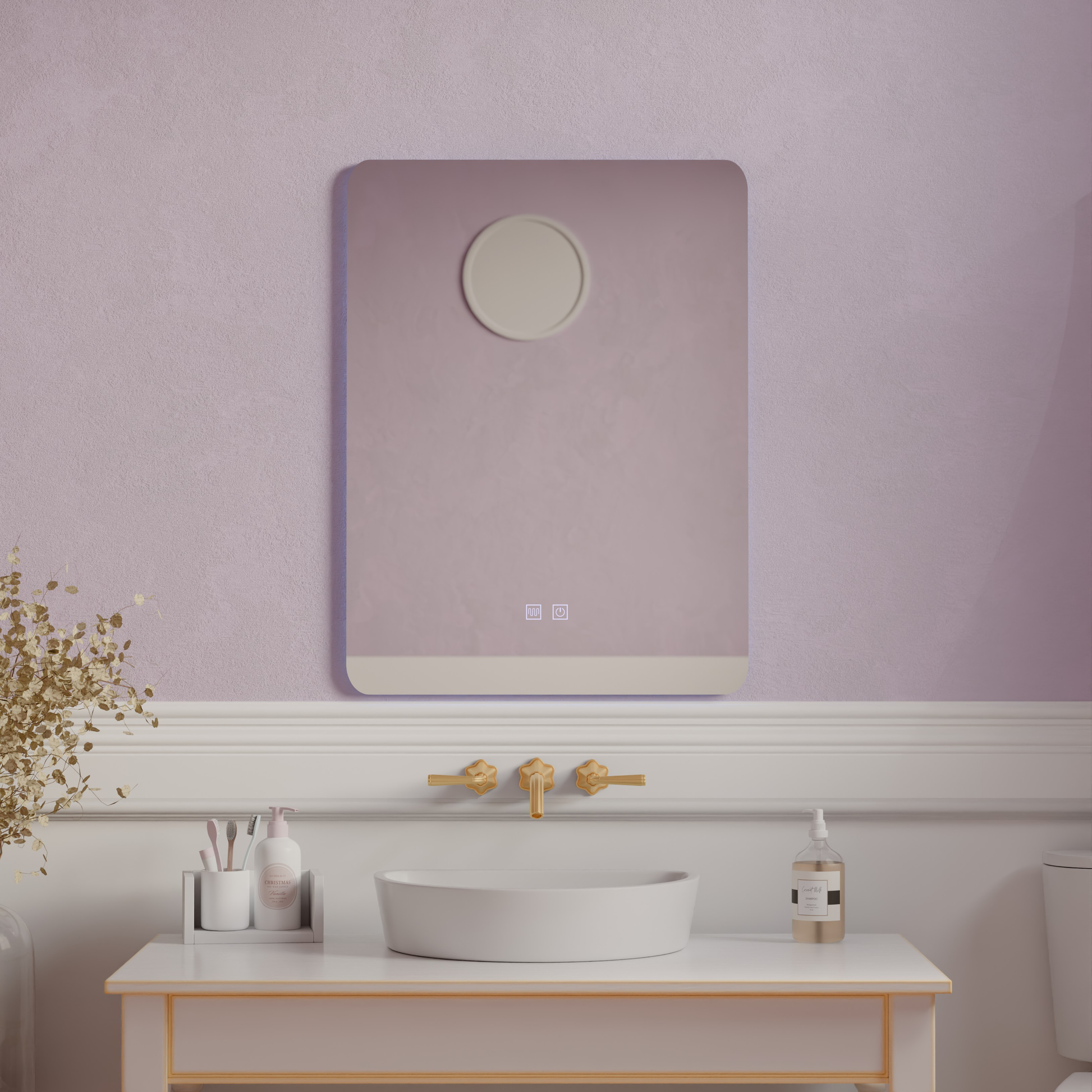 Lustro LED Touch Alexandra, system odmgławiania 45X60cm Lustra Korman E Domyślny tytuł Alessandro Design