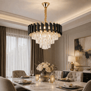 Żyrandol kryształowy VERSAILLES Nobile 5xE14, średnica 40cm, błyszczące złote i czarne żyrandole kryształowe Domyślny tytuł Alessandro Design