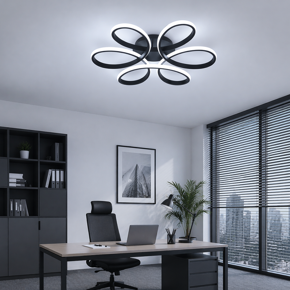 Żyrandol LED z pilotem HELIX 63W, światło zimne/ciepłe/neutralne, możliwość przyciemniania, czarne Żyrandole LED z pilotem Domyślny tytuł Alessandro Design