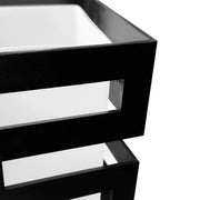 Drewniany żyrandol VANJA, kwadratowy abażur, gniazdo 4 X E27, białe/czarne klasyczne żyrandole Domyślny tytuł Alessandro Design