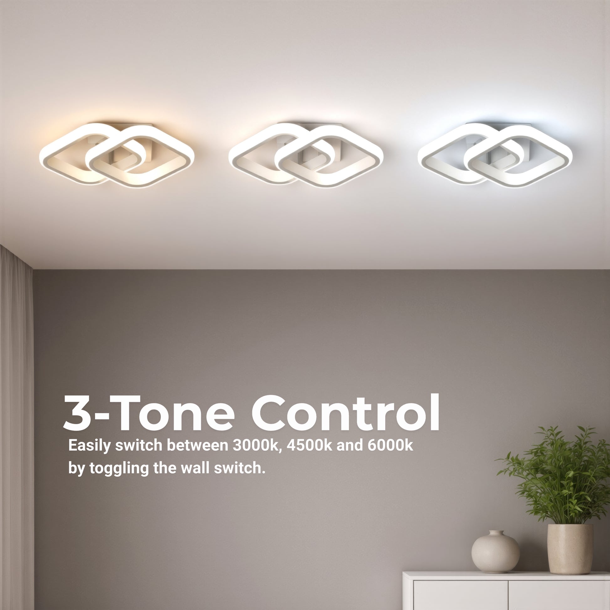 Żyrandol LED VERTEX Matrix, nakładające się diamenty, metalowe ramki, 24W, 2 diamenty, światło zimne/ciepłe/neutralne 3000K/4000K/6000K, białe żyrandole LED domyślny tytuł Alessandro Design