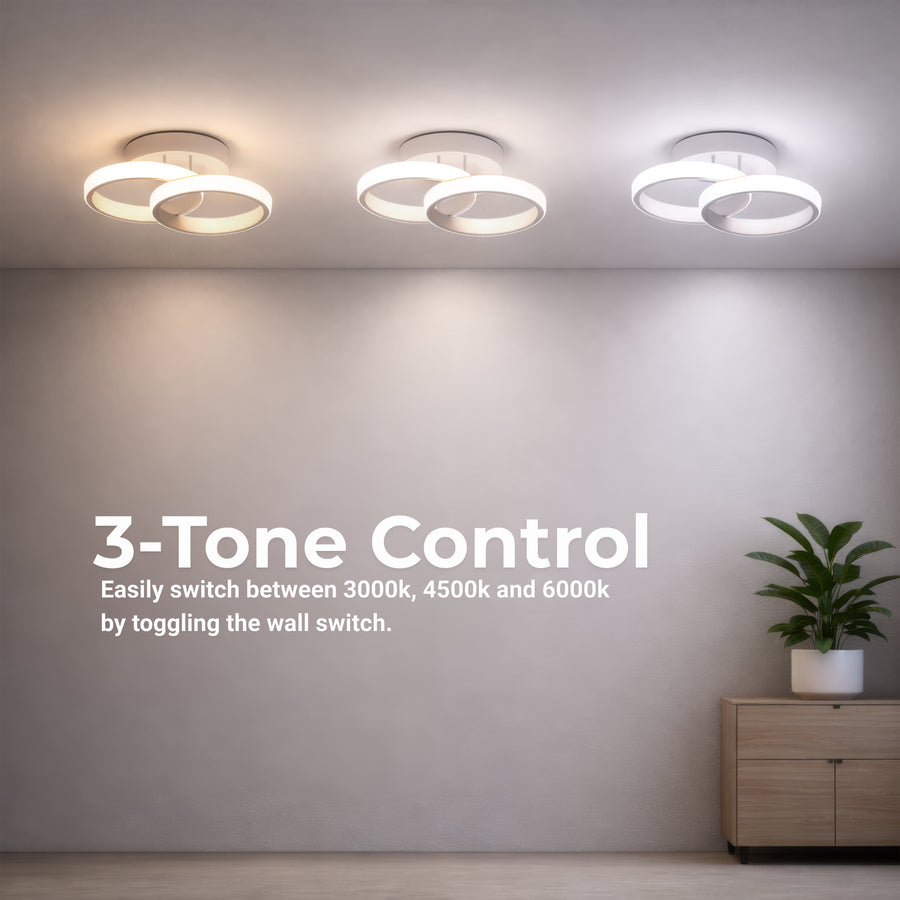 Żyrandol LED VERTEX CIRCULA 21W, 2 koła, metalowe ramki, światło zimne/ciepłe/neutralne, białe żyrandole LED Domyślny tytuł Alessandro Design