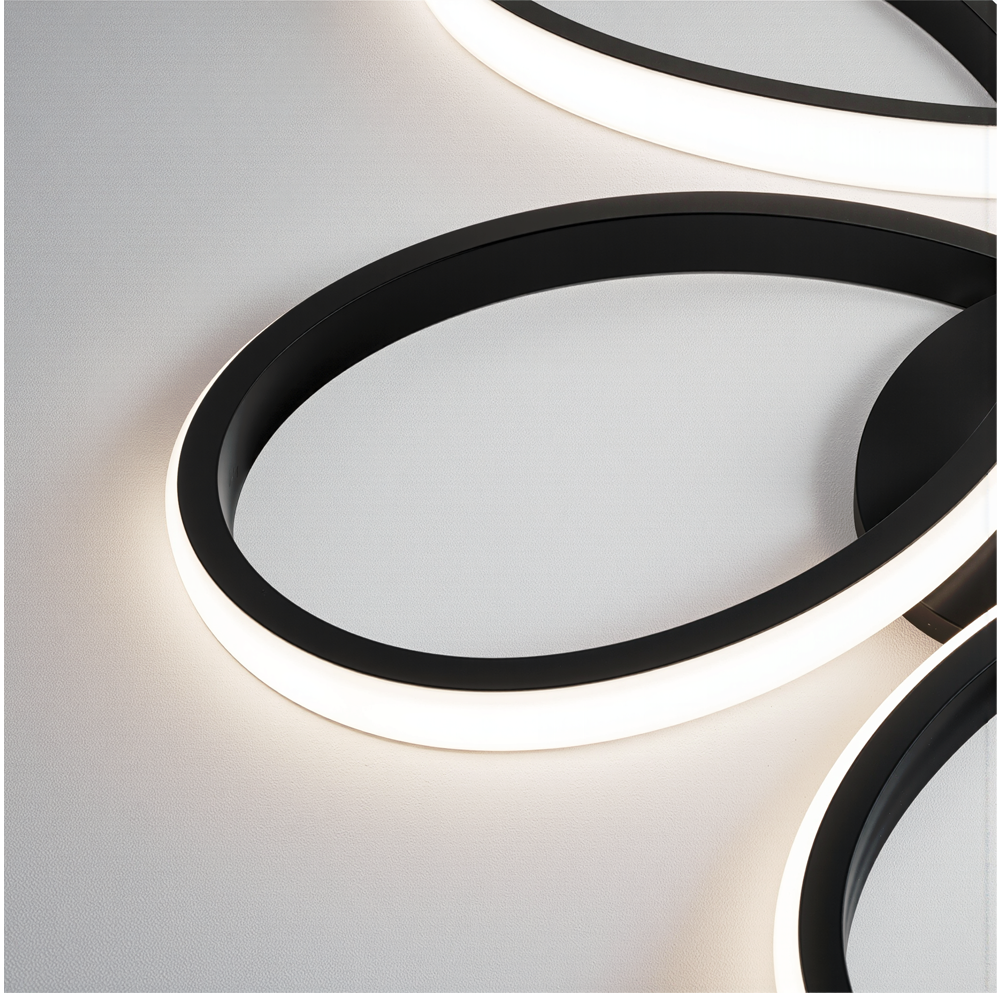Żyrandol LED z pilotem HELIX 63W, światło zimne/ciepłe/neutralne, możliwość przyciemniania, czarne Żyrandole LED z pilotem Domyślny tytuł Alessandro Design