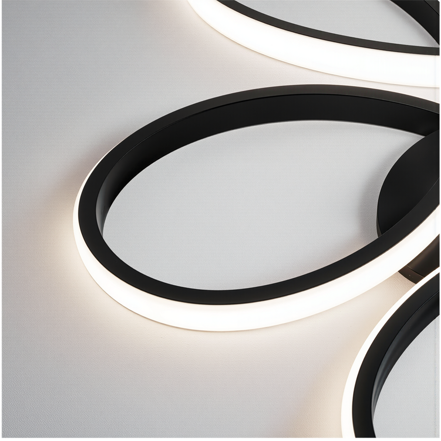 Żyrandol LED z pilotem HELIX 63W, światło zimne/ciepłe/neutralne, możliwość przyciemniania, czarne Żyrandole LED z pilotem Domyślny tytuł Alessandro Design