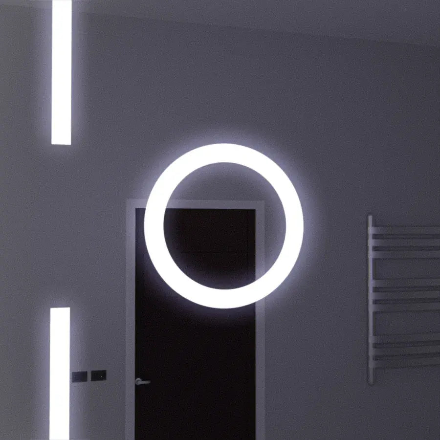 Prostokątne lustro LED, 120x80 cm, czujnik Marcello MotionGlow, system usuwania zamglenia, zegar i termometr, lupa kosmetyczna, ściemniane lustra Marcello Domyślny tytuł Alessandro Design