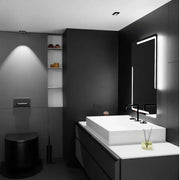 Prostokątne lustro LED, 60x80 cm, Rayonnement MotionGlow Marcello, system odmgławiania, zegar i termometr, przyciemniane lustra Marcello Domyślny tytuł Alessandro Design