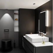 Prostokątne lustro LED, 60x80 cm, Rayonnement MotionGlow Marcello, system odmgławiania, zegar i termometr, przyciemniane lustra Marcello Domyślny tytuł Alessandro Design