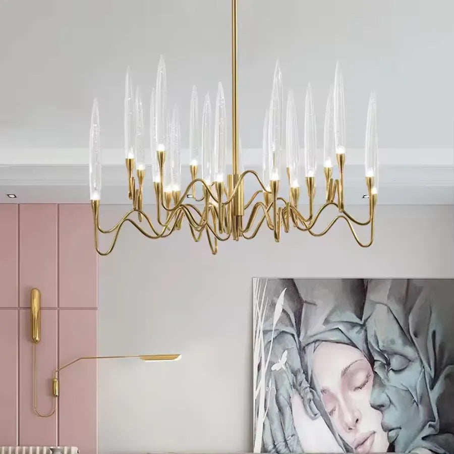 Żyrandol Cristal Delta 12XG4 Złote Nowoczesne żyrandole Domyślny tytuł Alessandro Design