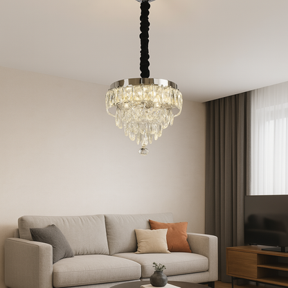 MEILI CRYSTAL CASCADA 300 – Żyrandol kryształowy LED, 52W, Ø300 mm, z pilotem Żyrandole kryształowe Domyślny tytuł Alessandro Design