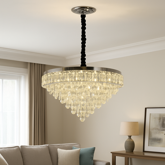 MEILI CRYSTAL CASCADA 500 – Żyrandol kryształowy LED, 112W, Ø500 mm, z pilotem Żyrandole kryształowe Domyślny tytuł Alessandro Design