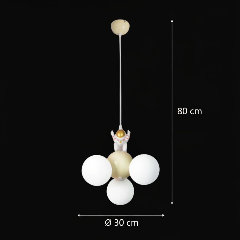 Żyrandol ASTRONAUT, 3xG9, śr. 30 cm, żywica metalowa, żyrandole dziecięce z białego złota Domyślny tytuł Alessandro Design