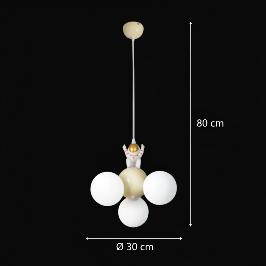 Żyrandol ASTRONAUT, 3xG9, śr. 30 cm, żywica metalowa, żyrandole dziecięce z białego złota Domyślny tytuł Alessandro Design