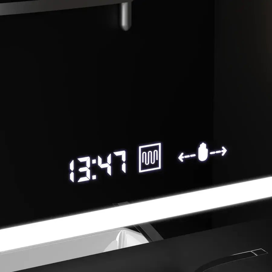Prostokątne lustro LED, 90x60 cm, Souverain MotionGlow Marcello, system usuwania zamglenia, zegar i termometr, lupa kosmetyczna, przyciemniane lustra Marcello Domyślny tytuł Alessandro Design
