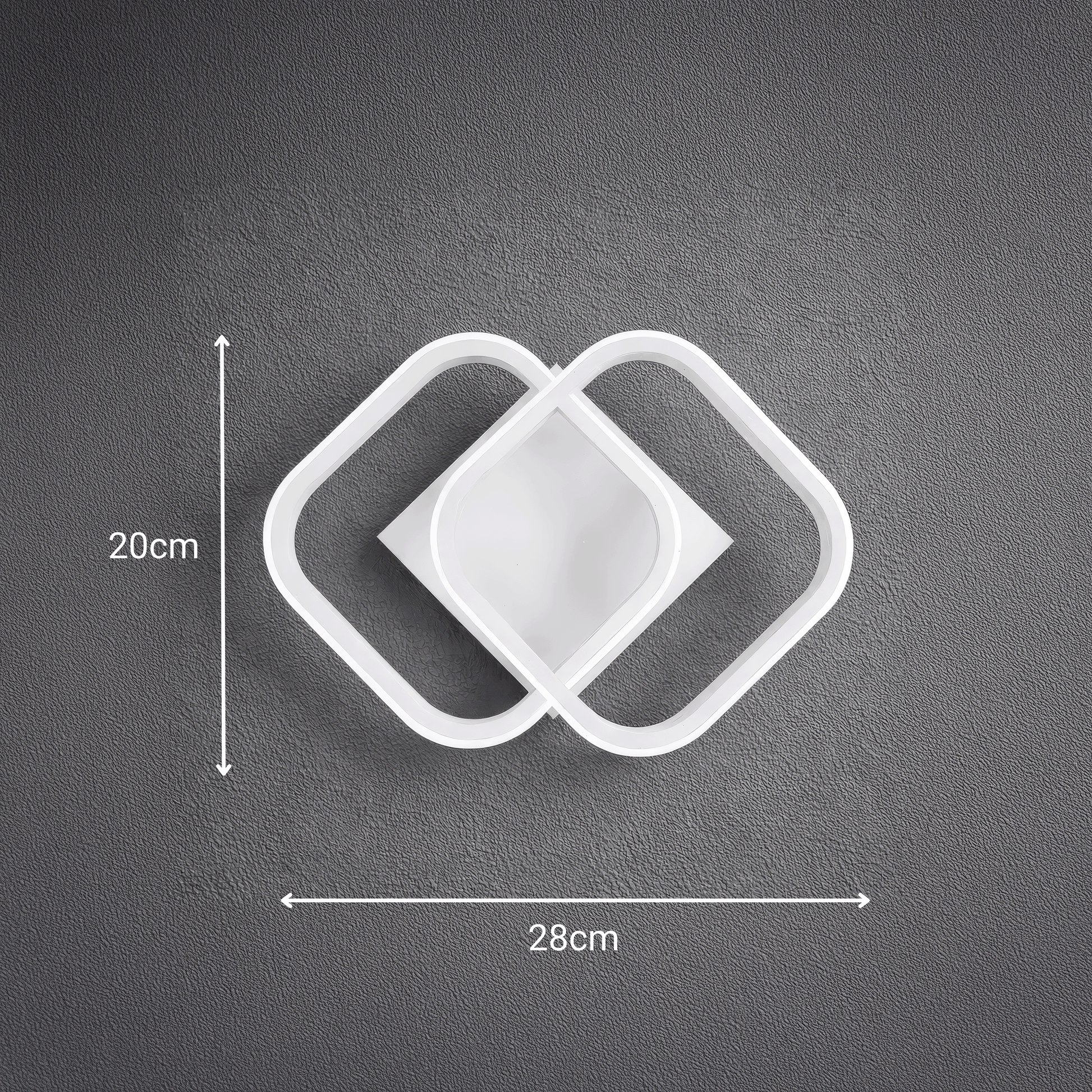 Żyrandol LED VERTEX Matrix, nakładające się diamenty, metalowe ramki, 24W, 2 diamenty, światło zimne/ciepłe/neutralne 3000K/4000K/6000K, białe żyrandole LED domyślny tytuł Alessandro Design