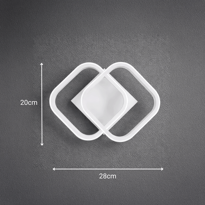Żyrandol LED VERTEX Matrix, nakładające się diamenty, metalowe ramki, 24W, 2 diamenty, światło zimne/ciepłe/neutralne 3000K/4000K/6000K, białe żyrandole LED domyślny tytuł Alessandro Design