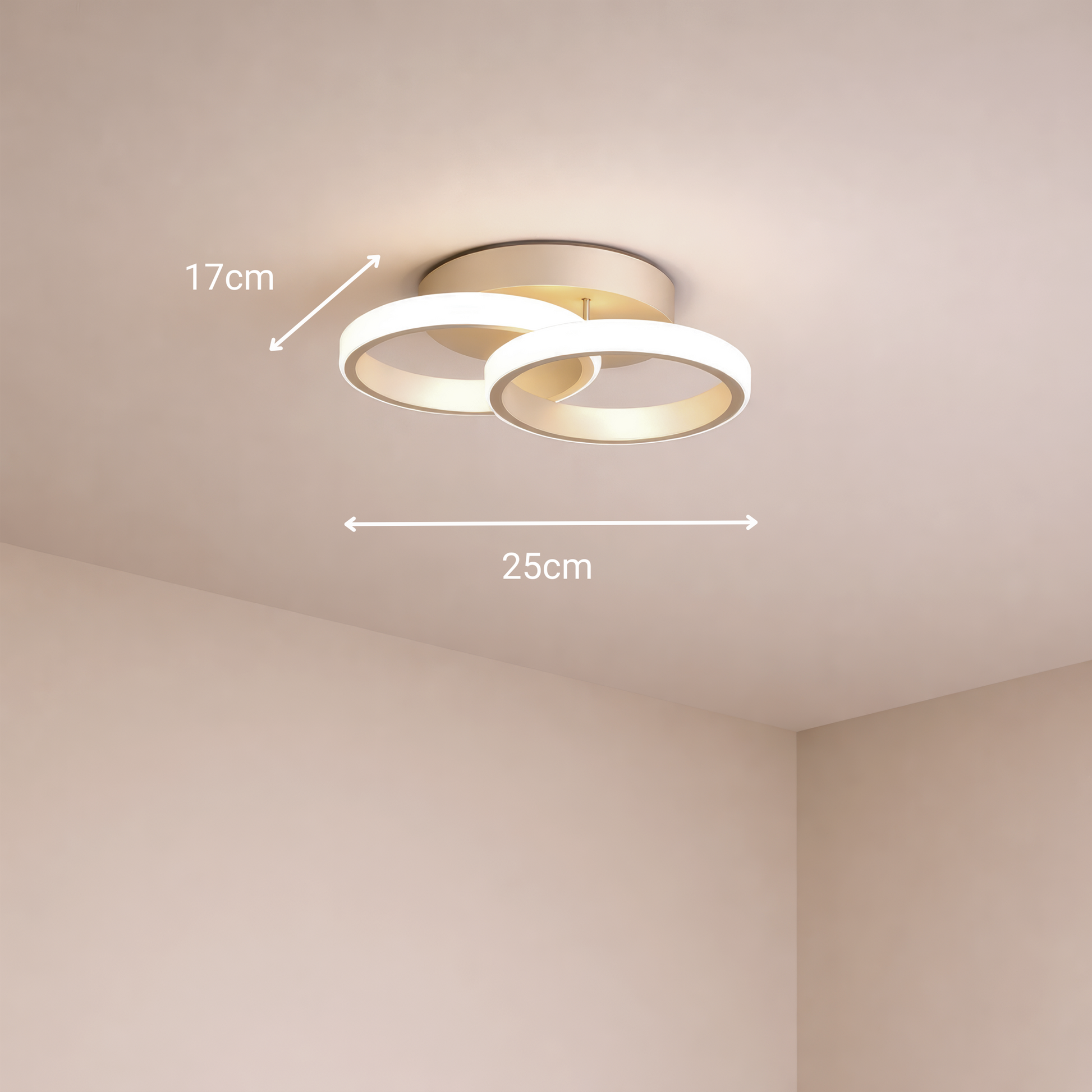 Żyrandol LED VERTEX CIRCULA 21W, 2 koła, metalowe ramki, światło zimne/ciepłe/neutralne, białe żyrandole LED Domyślny tytuł Alessandro Design